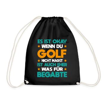 Golf Für Begabte Golfspieler Goldplatz Geschenk - Turnbeutel - Schwarz - Vorne