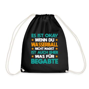 Wasserball Für Begabte Wasserballspieler Geschenk - Turnbeutel - Schwarz - Vorne