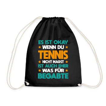 Tennis Für Begabte Tennisspieler Tennismatch - Turnbeutel - Schwarz - Vorne