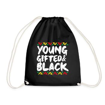 Junge begabte Schwarze Kente Dashiki Stolz Afrikanisch - Turnbeutel - Schwarz - Vorne