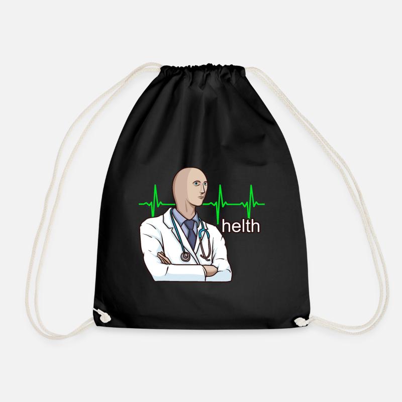 helth meme mann lustig surreal geil meme - Turnbeutel - Schwarz