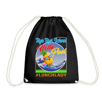 Last Day of School Shirt, Bye Bye School Hello - Drawstring Bag - black - Front