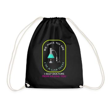 Chemise scientifique, sois gentil avec moi Je suis un tee-shirt de laboratoire technique, - Sac de sport léger - noir - Devant