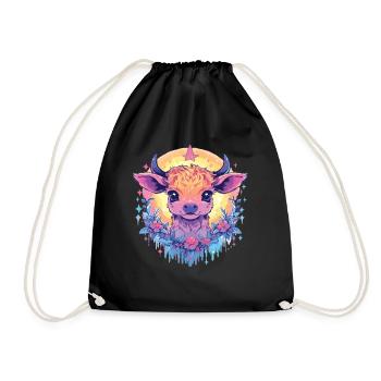 Vache Tête de vache Audacieuse Agriculture Veau - Sac de sport léger - noir - Devant