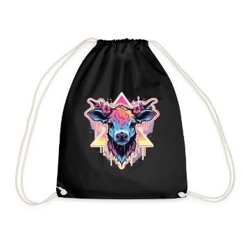 Vache Tête de vache Audacieuse Agriculture Veau - Sac de sport léger - noir - Devant