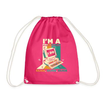 I'm A Programmer Click Software Engineer Coder - Drawstring Bag - fuchsia - Front