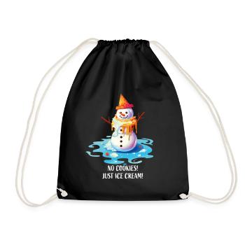 Christmas in July Snowman Ice Cream - Drawstring Bag - black - Front