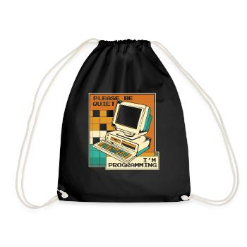 Please Be Quiet Software Engineer Developer - Drawstring Bag - black - Front