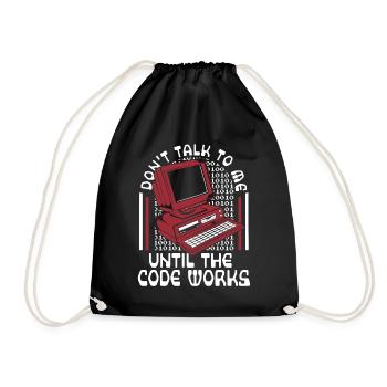 Until The Code Works Software Engineer Coder - Drawstring Bag - black - Front