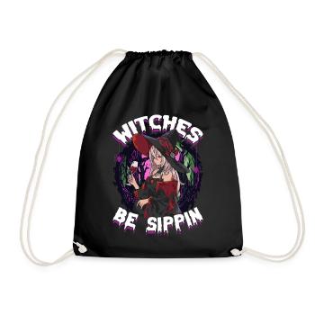 Witches be Sippin' Funny Halloween Party Witch - Turnbeutel - Schwarz - Vorne