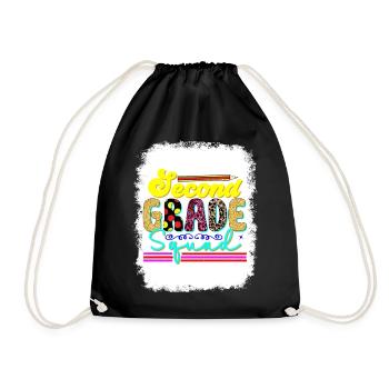 Second Grade Rainbow Girls Boys Teacher Team 2nd - Drawstring Bag - black - Front