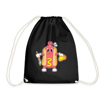 Peinture au pinceau de peintre hot-dog - Sac de sport léger - noir - Devant