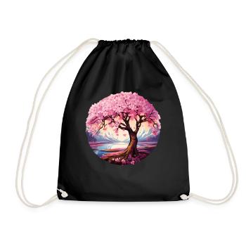Cerisier en fleurs - Sac de sport léger - noir - Devant