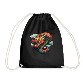 Chinesischer Drache - Turnbeutel - Schwarz - Vorne