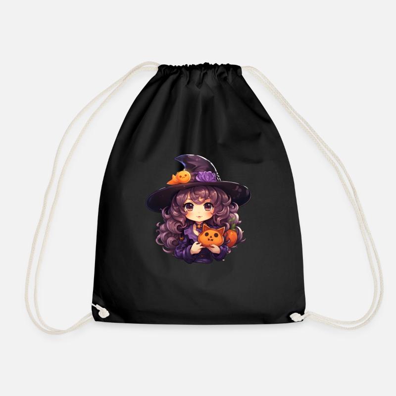 Kawaii Hexe Halloween - Turnbeutel - Schwarz