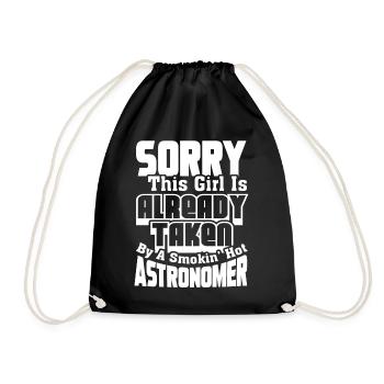 Astronomer Taken By Smokin Hot Astronomer - Drawstring Bag - black - Front