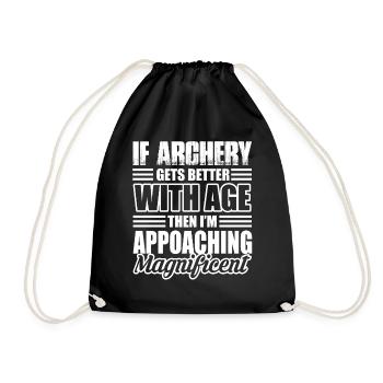 Archery Archery Gets Better With Age - Drawstring Bag - black - Front