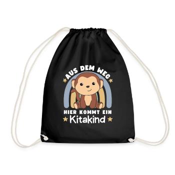 Aus Dem Weg Hier Kommt Ein Kitakind Affe - Turnbeutel - Schwarz - Vorne