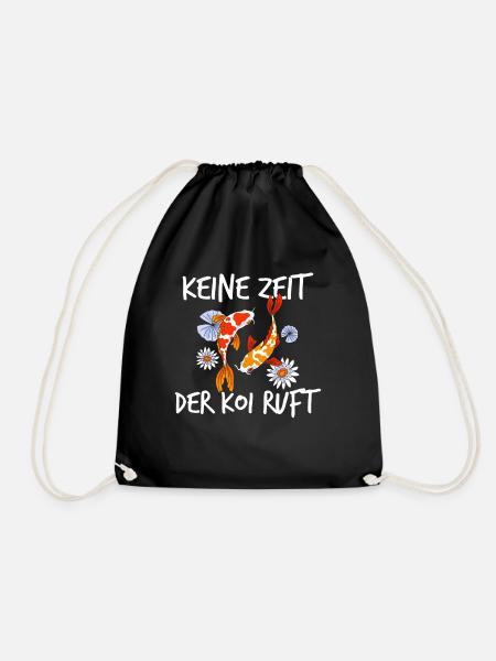 Keine Zeit Der Koi Ruft Karpfen - Turnbeutel - Schwarz