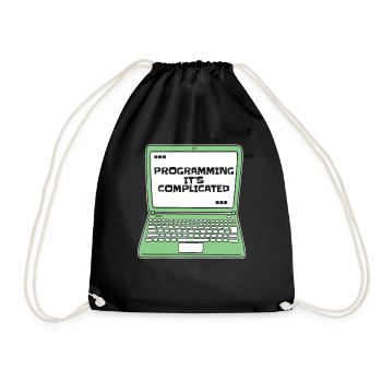 Programming It's Complicated Developer Coder - Drawstring Bag - black - Front