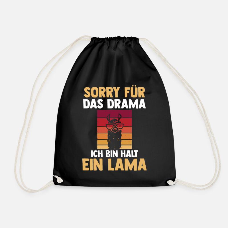 Lama - Turnbeutel - Schwarz