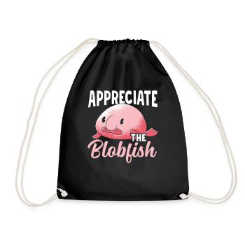 Appreciate the Blobfish owner Blobfishes - Drawstring Bag - black - Front