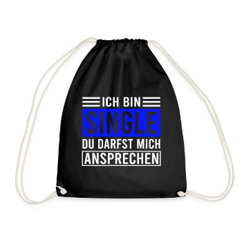 Lustiges Solo Single Männer Bachelor Junggeselle - Turnbeutel - Schwarz - Vorne