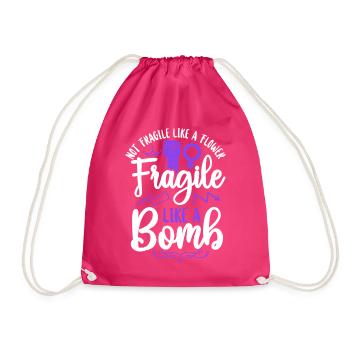 Feminist Not Fragile Like A Flower - Turnbeutel - Fuchsia - Vorne