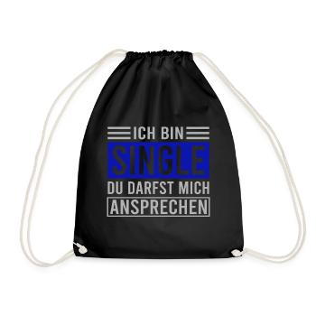 Lustiges Solo Single Männer Bachelor Junggeselle - Turnbeutel - Schwarz - Vorne