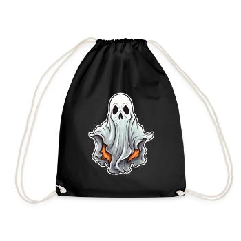 Geist Halloween Comic - Turnbeutel - Schwarz - Vorne