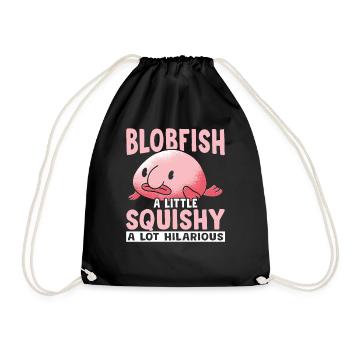 Blobfish Little Squishy Blobfishes Owner - Drawstring Bag - black - Front