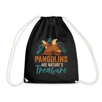 Pangolins Nature's Treasure - Drawstring Bag - black - Front
