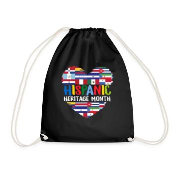 Mois du patrimoine hispanique Tous les pays Drapeaux Cœur - Sac de sport léger - noir - Devant
