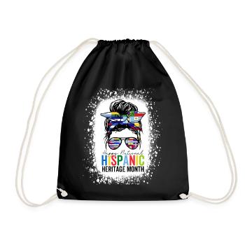 National Hispanic Heritage Month Latino Messy Bun - Drawstring Bag - black - Front