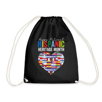 National Hispanic Heritage Month Hispanic Latino - Drawstring Bag - black - Front