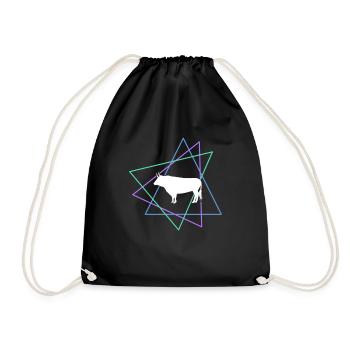 Cow - Drawstring Bag - black - Front