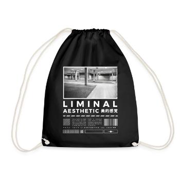 Liminal Spaces Retro 80s & 90s Backrooms Vaporwave - Drawstring Bag - black - Front
