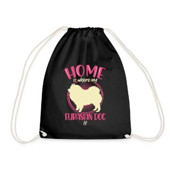 Eurasier is my home Eurasian Spitz - Drawstring Bag - black - Front