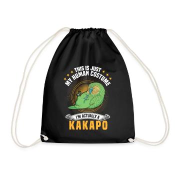 Kakapo costume flightless parrot - Drawstring Bag - black - Front