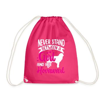 Mädchen und ihr Hovawart Derber Bauernhund - Turnbeutel - Fuchsia - Vorne