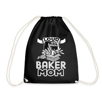 Baker Loud And Proud Baker Mom - Drawstring Bag - black - Front