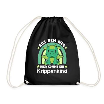 Aus Dem Weg Hier Kommt Ein Krippenkind Drache - Turnbeutel - Schwarz - Vorne
