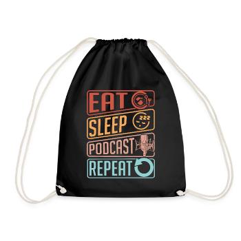 Podcasting Eat Sleep Podcast Microphone Podcaster - Sac de sport léger - noir - Devant
