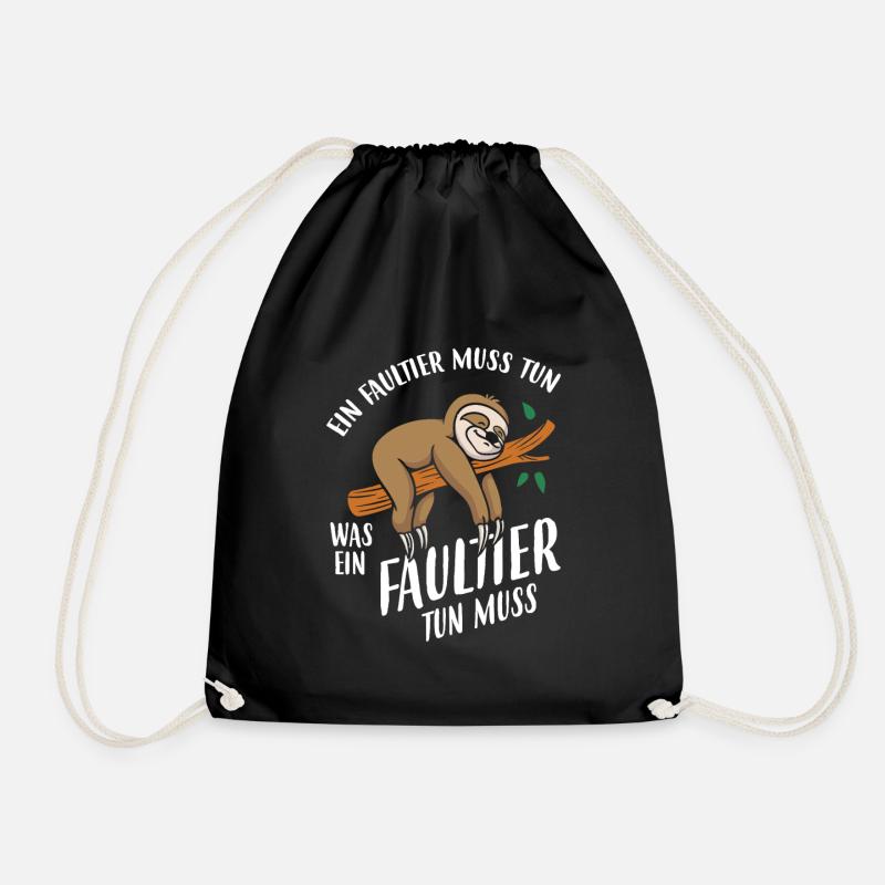 Ein Faultier Muss Tun Was Ein Faultier Tun Muss - Turnbeutel - Schwarz
