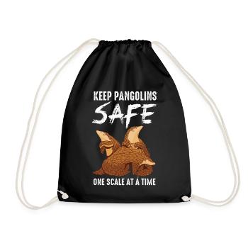 Keep pangolins safe on animals of - Drawstring Bag - black - Front