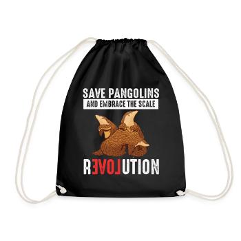 Scale Revolution Pangolins Lover Pangolin - Drawstring Bag - black - Front