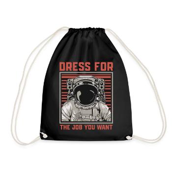 Astronaut Raumfahrt Geschenk - Turnbeutel - Schwarz - Vorne