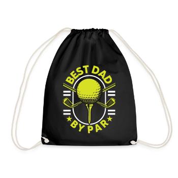 Golfspieler Golfer Papa Golf - Turnbeutel - Schwarz - Vorne
