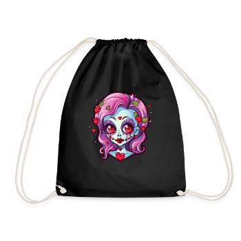 Zombie Kawaii Fille Halloween - Sac de sport léger - noir - Devant
