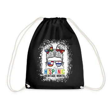 National Hispanic Heritage Month Unordentliches Brötchen - Turnbeutel - Schwarz - Vorne